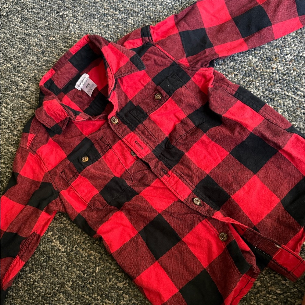 Carter's Red and Black Buffalo Plaid Shirt
